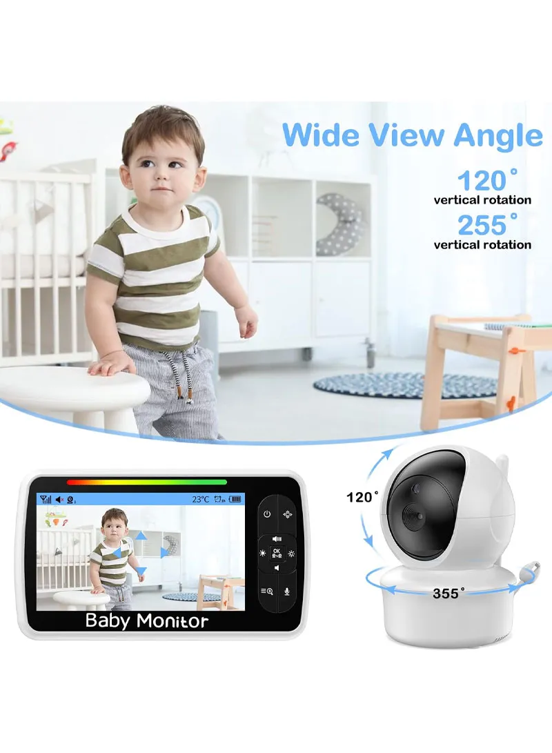5" LCD PTZ Camera Wireless Baby Monitor 3000 mAh 5.0" Digital Wireless Baby Monitor With Night β photo 3