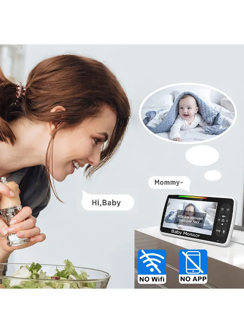 5" LCD PTZ Camera Wireless Baby Monitor 3000 mAh 5.0" Digital Wireless Baby Monitor With Night — photo 7