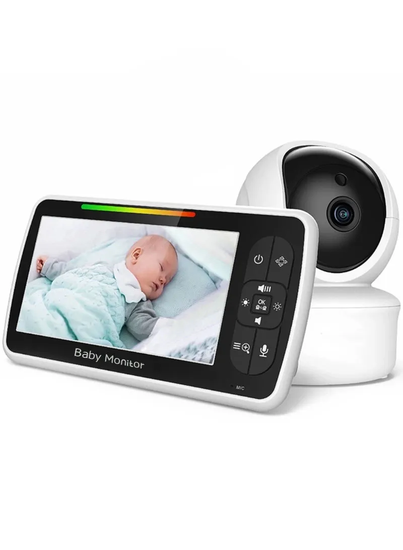 5" LCD PTZ Camera Wireless Baby Monitor 3000 mAh 5.0" Digital Wireless Baby Monitor With Night