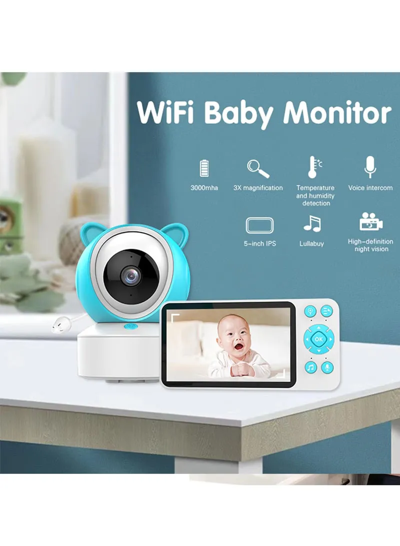 5 inches Tuya & Smart Life Applications WiFi Baby Monitor With 2MP Camera PTZ For Baby Cry Dete β photo 4