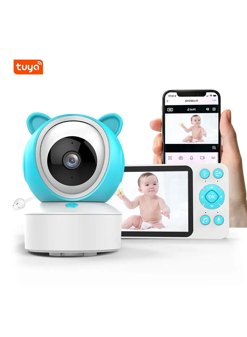 5 inches Tuya & Smart Life Applications WiFi Baby Monitor With 2MP Camera PTZ For Baby Cry Dete