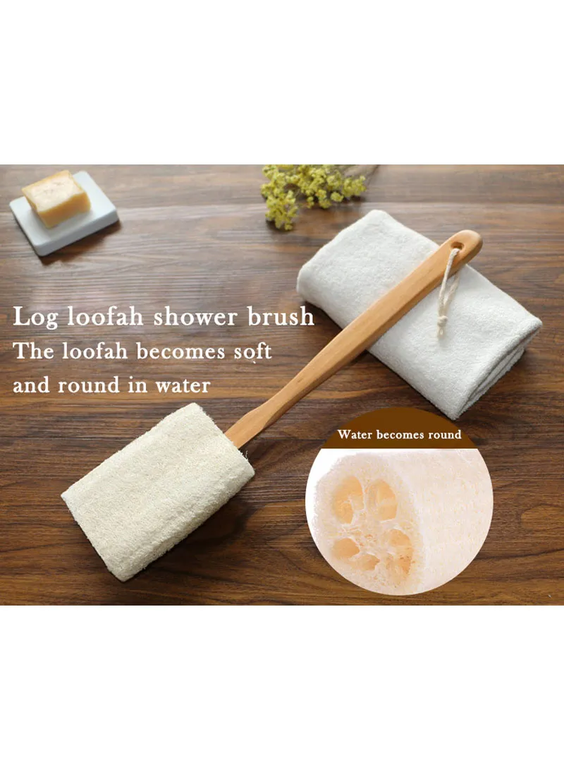Modern Loofah Scrubber Natural Bath Brush With Wooden Handle β photo 2