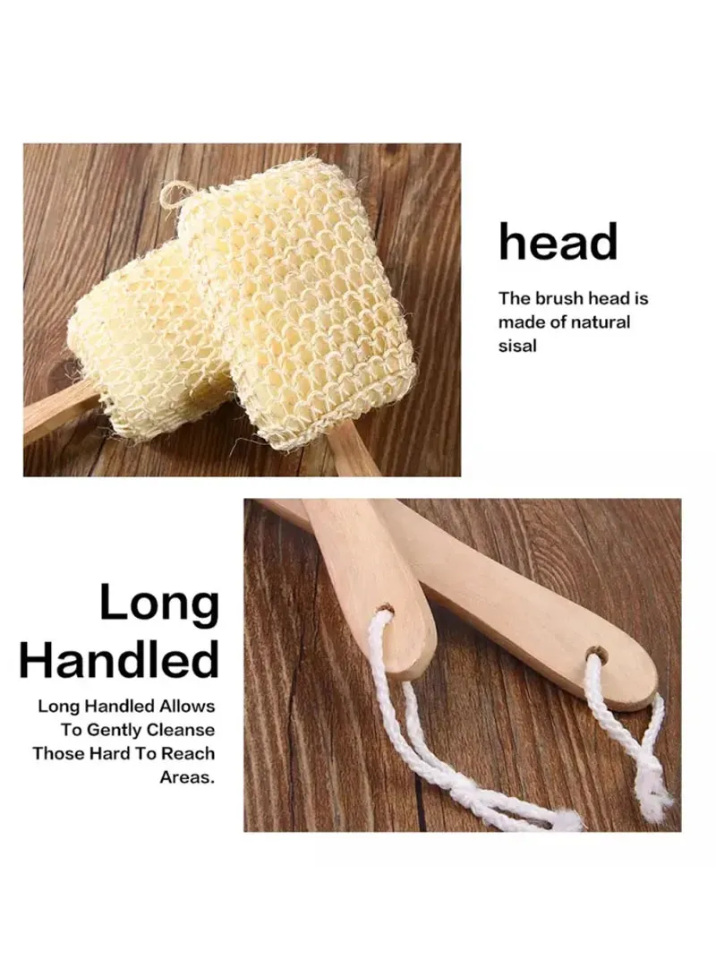 Sponge Shower Natural Brush With Wooden Handle — photo 7
