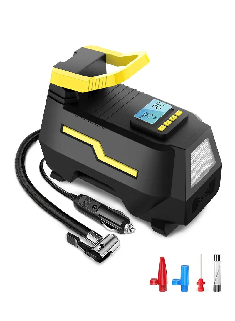 Car Tyre Inflator Air Compressor With Portable Power Electric Air Pump For Car, Vehicles & Moto