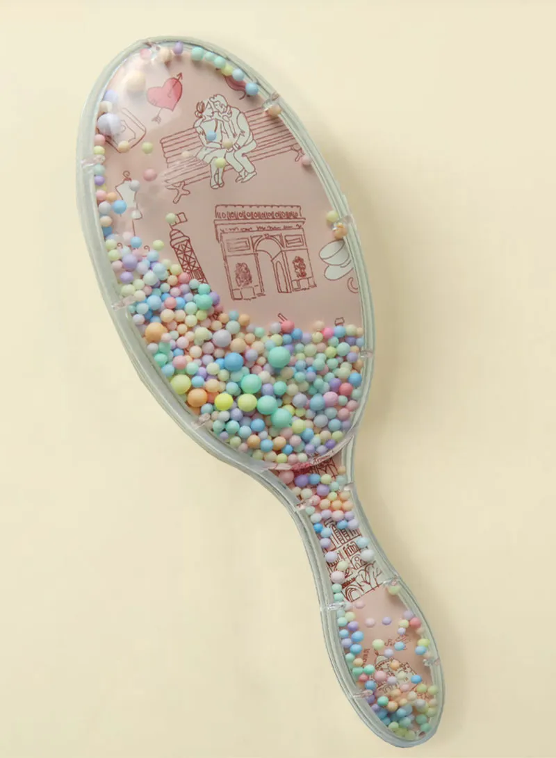 Plastic Trendy Brush Fashion Design Printed With Cushion Under Teeth For Safetly Hair Styling & β photo 7