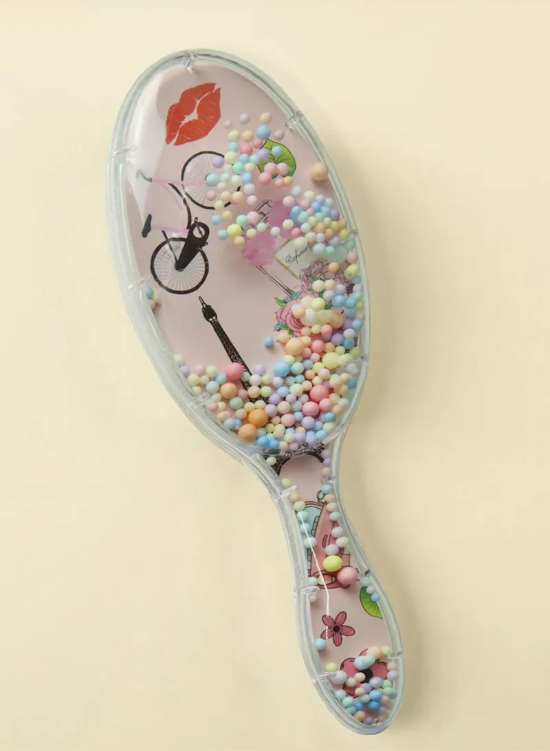 Plastic Trendy Brush Fashion Design Printed With Cushion Under Teeth For Safetly Hair Styling & — photo 8