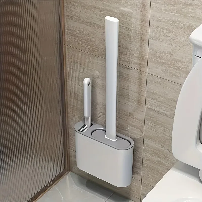 3 in 1 Silicone Toilet Brush with Holder - Black — photo 3