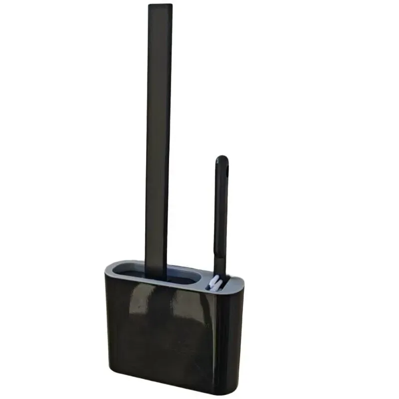 3 in 1 Silicone Toilet Brush with Holder - Black — photo 6