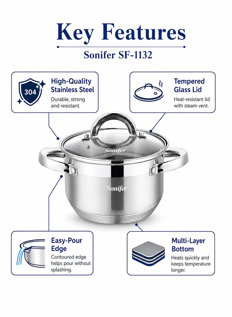 8 Pcs 16/18/20/24cm Stainless Steel Cookware Set Casseroles with 4 Matching Lids — photo 4