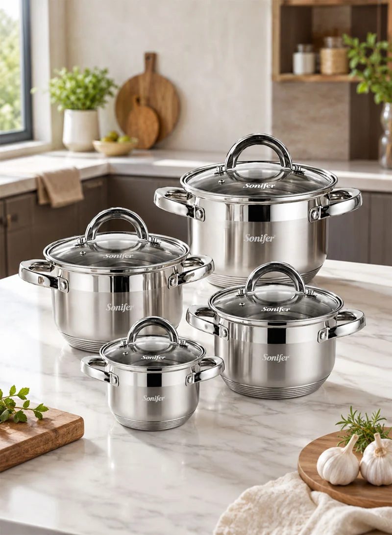 8 Pcs 16/18/20/24cm Stainless Steel Cookware Set Casseroles with 4 Matching Lids — photo 5