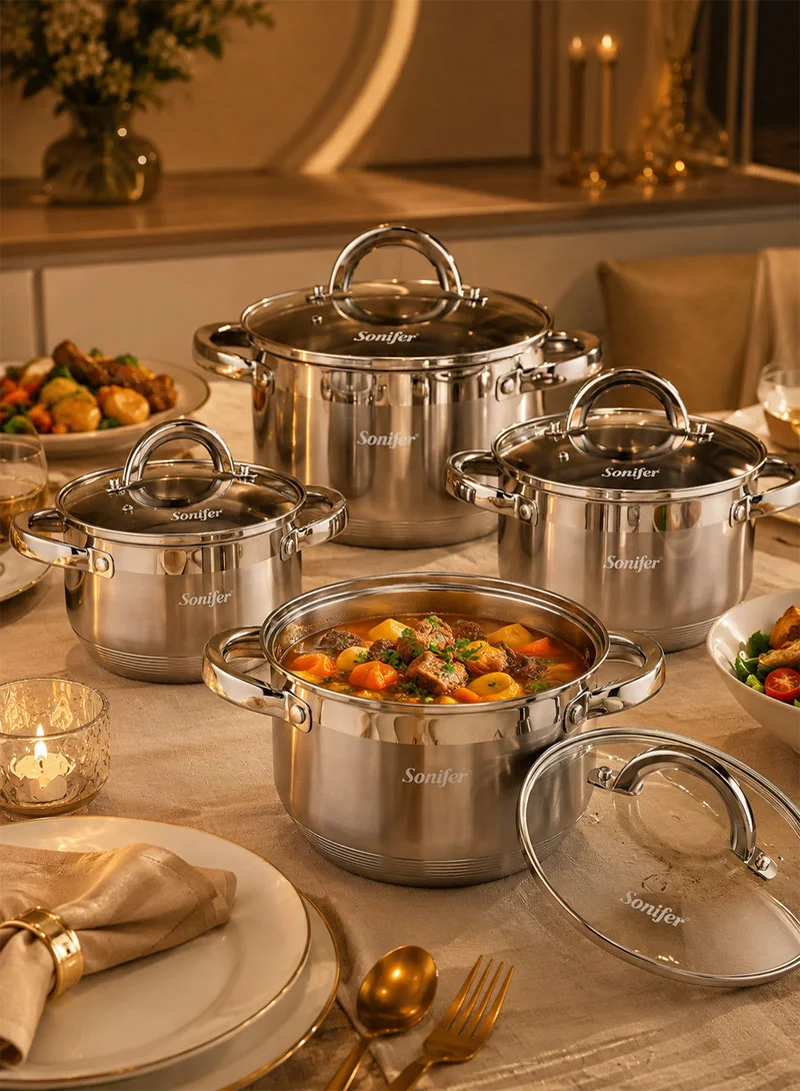 8 Pcs 16/18/20/24cm Stainless Steel Cookware Set Casseroles with 4 Matching Lids β photo 6