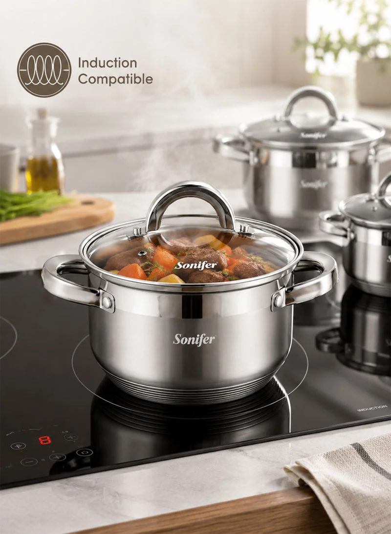 8 Pcs 16/18/20/24cm Stainless Steel Cookware Set Casseroles with 4 Matching Lids — photo 7