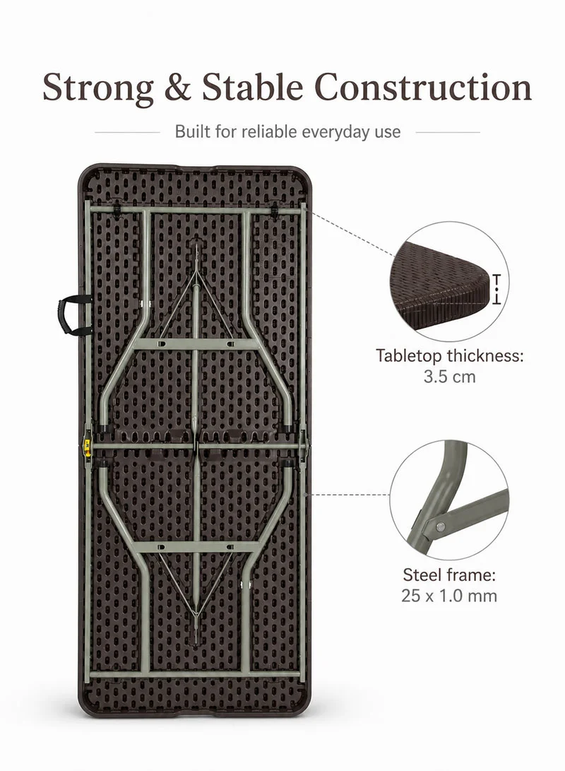 6FT Folding In Half Table Rattan Texture β photo 5