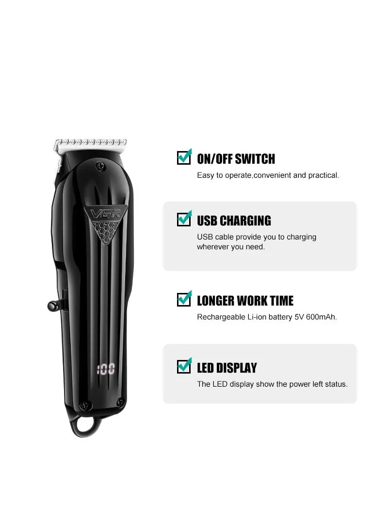 600mAh Precision T-Blade Hair Trimmer with LED Display & Low-Noise Motor Design β photo 4