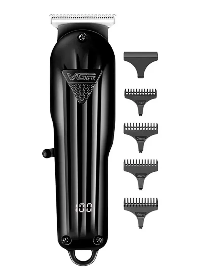 600mAh Precision T-Blade Hair Trimmer with LED Display & Low-Noise Motor Design
