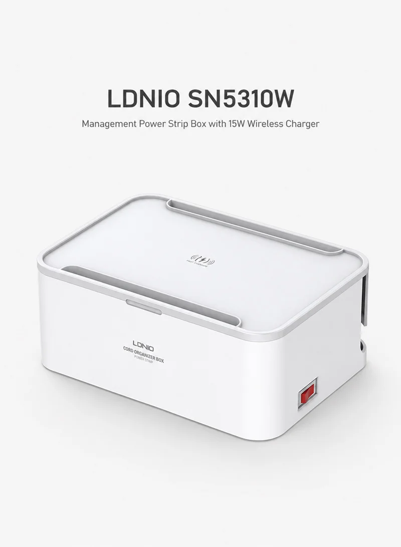 Management Power Strip Box 15W Wireless Charger 10A Power Strip Surge Protector 5 Universal Soc β photo 2