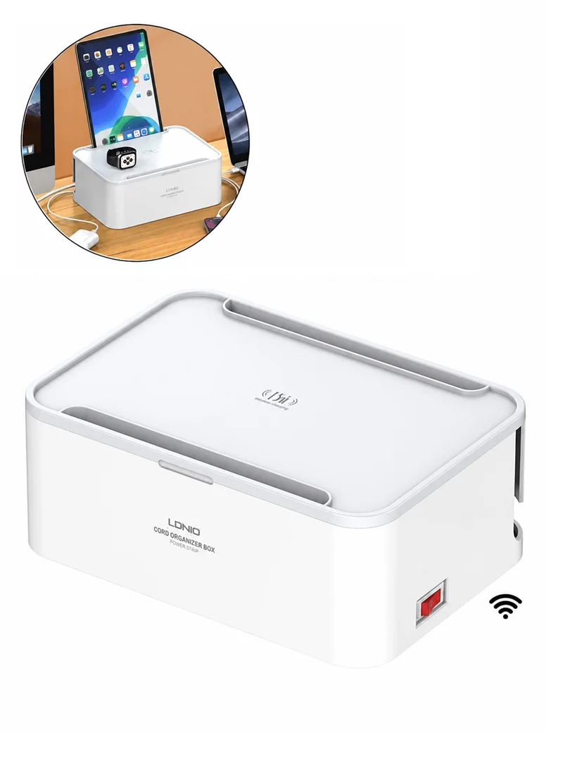 Management Power Strip Box 15W Wireless Charger 10A Power Strip Surge Protector 5 Universal Soc