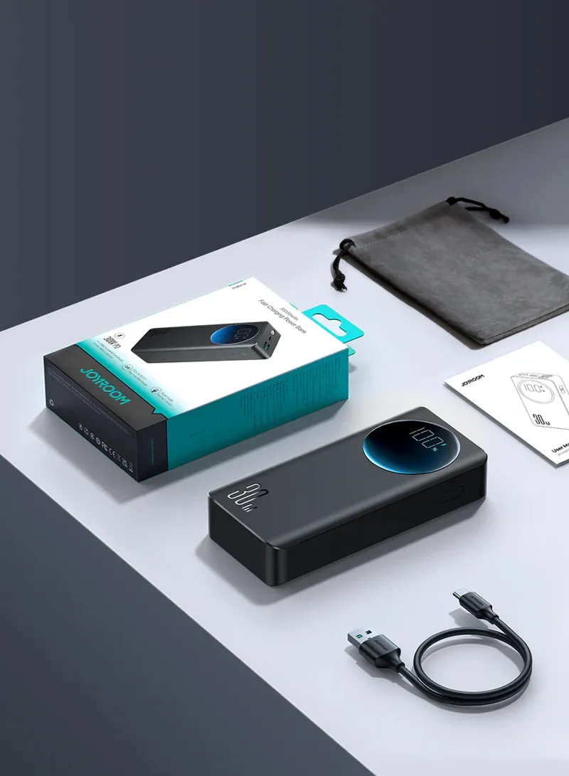 20000mAh 30W Portable Power Bank With USB to Type-C Cable - Black β photo 6