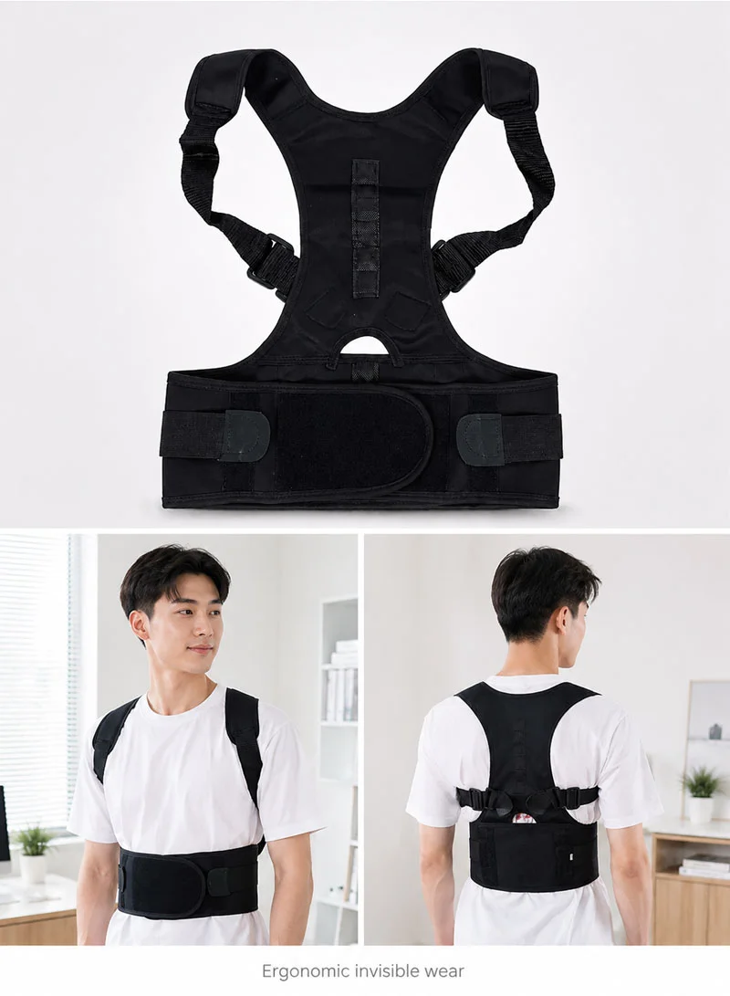 Magnetic Back Support For Posture Corrector With 10 Magnets, Adjustable Straps & Breathable Mes — photo 7