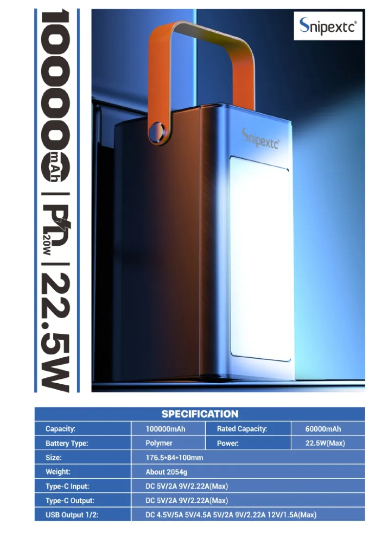 100000mAh Portable Super Fast Charging Power Bank PD With 4 USB, Type-C, Micro, Lightning Ports β photo 3