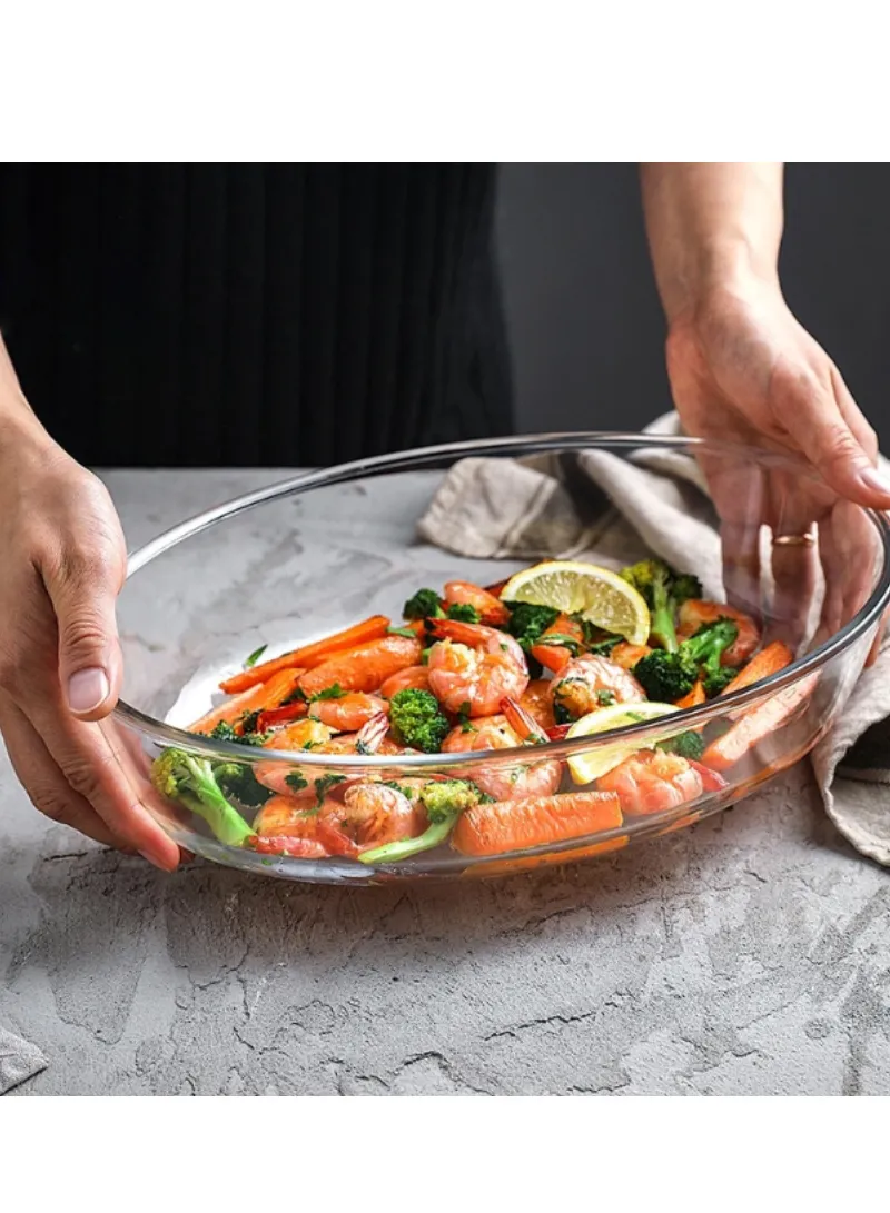 0.7/1.6/3/4L 4 Pcs Oval Borosilicate Glass Baking Dish Oven-Safe Tray β photo 5