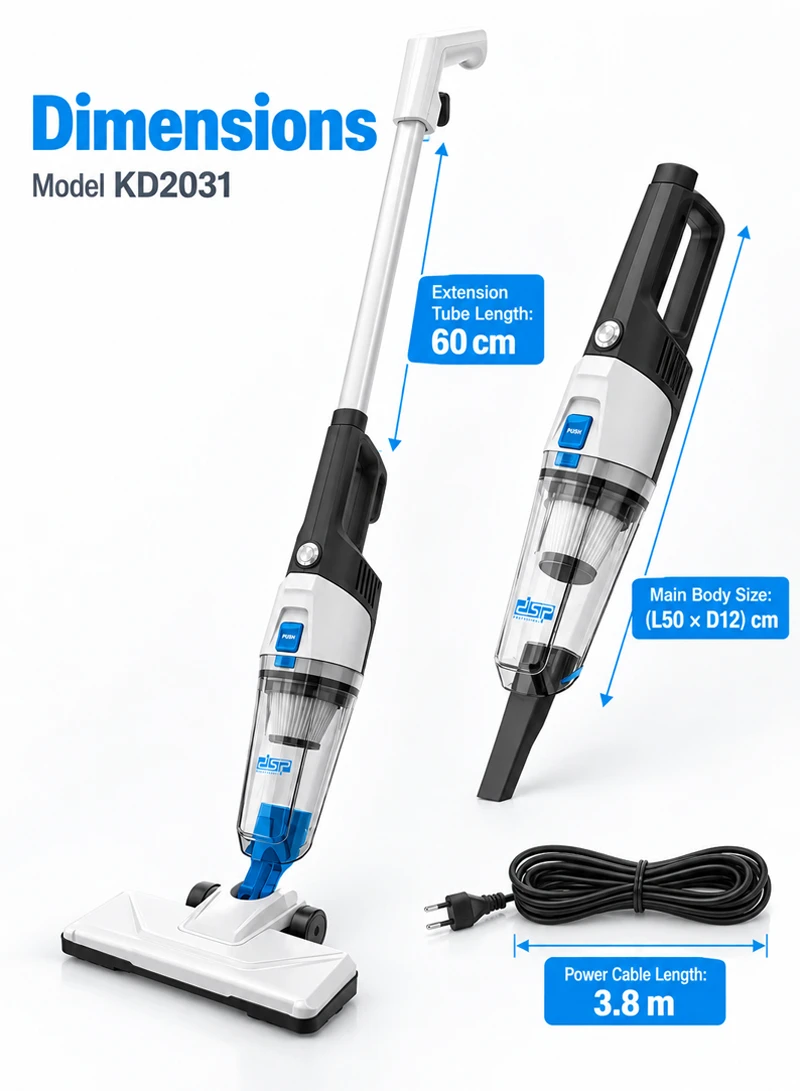 2-in-1 Lightweight Corded Vacuum Cleaner with Washable Air Filter — photo 2