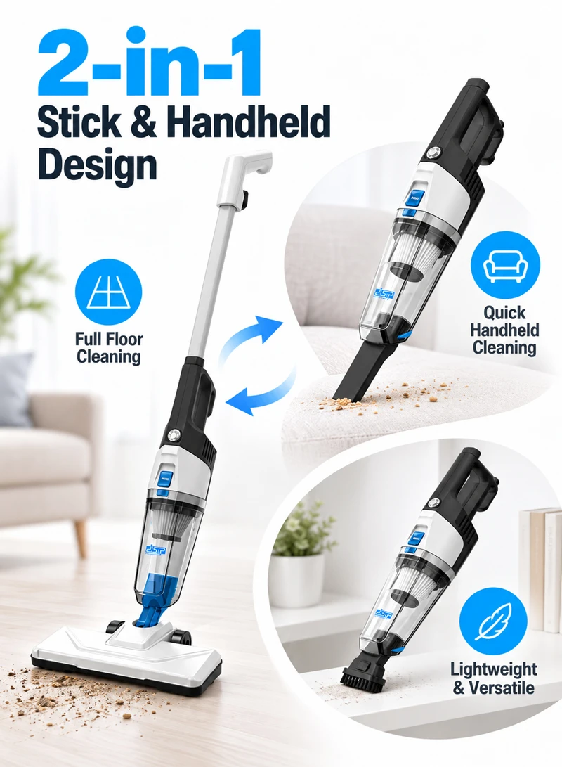 2-in-1 Lightweight Corded Vacuum Cleaner with Washable Air Filter β photo 3