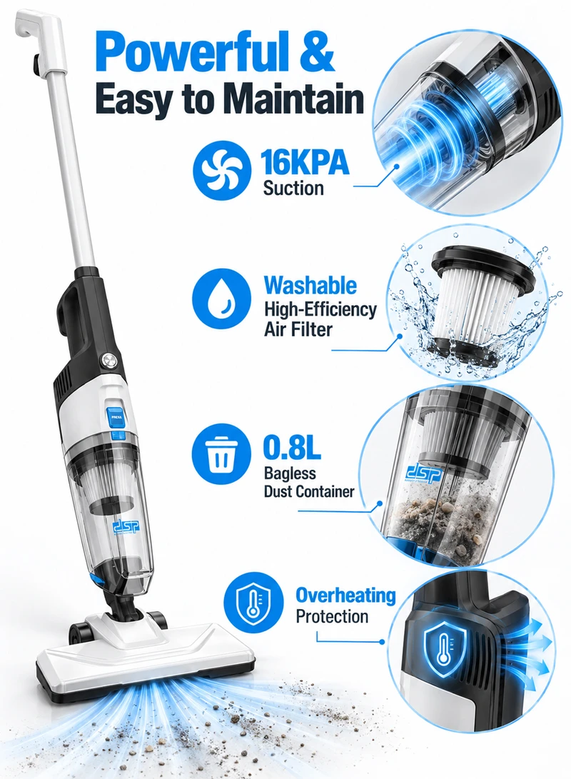 2-in-1 Lightweight Corded Vacuum Cleaner with Washable Air Filter — photo 5