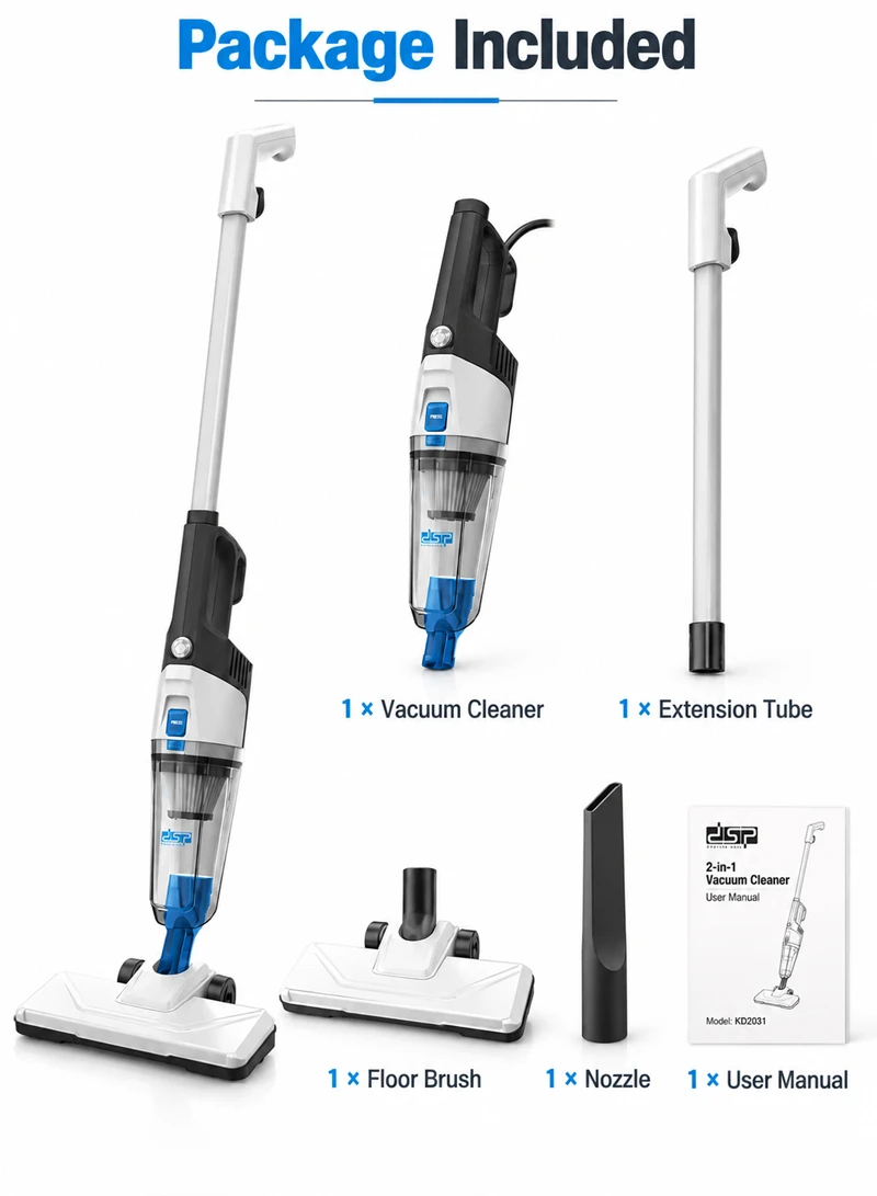 2-in-1 Lightweight Corded Vacuum Cleaner with Washable Air Filter β photo 7