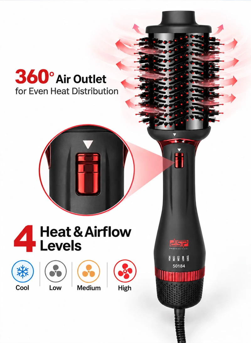 4 in-1 High-Speed Hot Air Styler With 4 Heat Level Settings & Interchangeable Brushes 50184 β photo 5