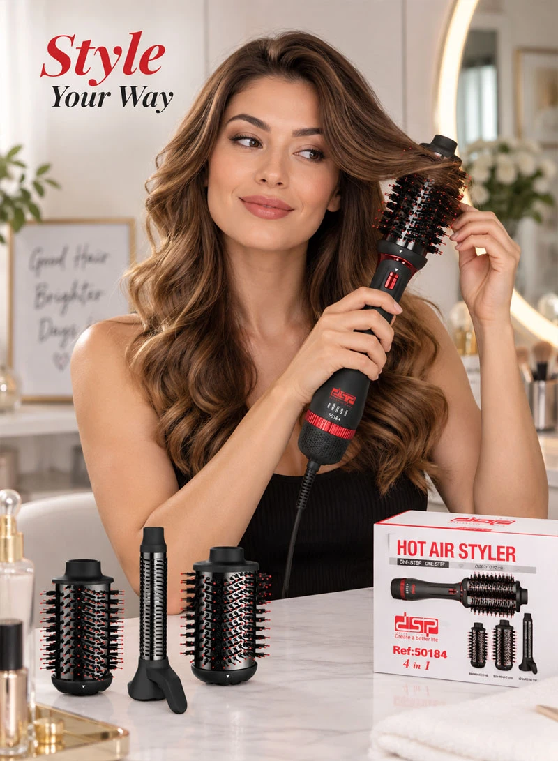 4 in-1 High-Speed Hot Air Styler With 4 Heat Level Settings & Interchangeable Brushes 50184 β photo 8