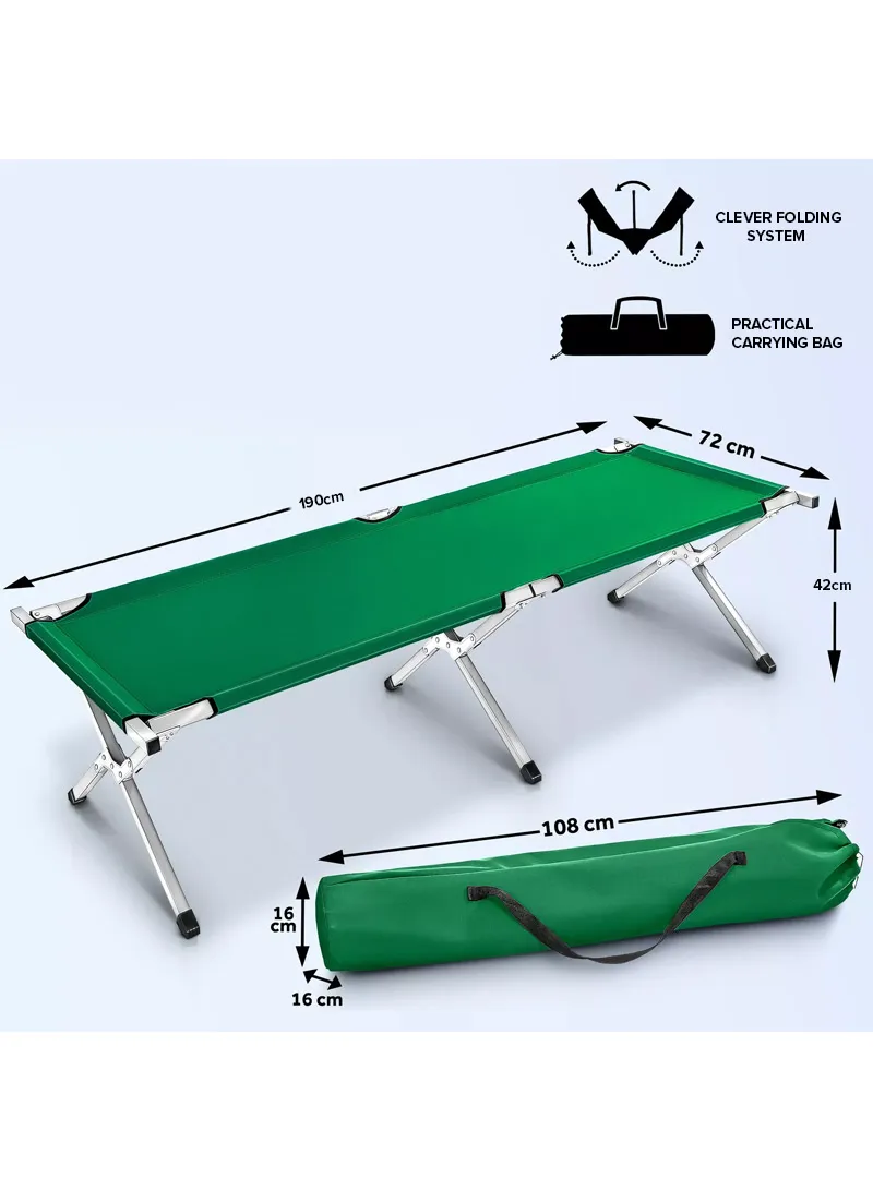 Folding Camp Bed Cot – Durable Iron Construction 190×72×42cm - Navy — photo 4
