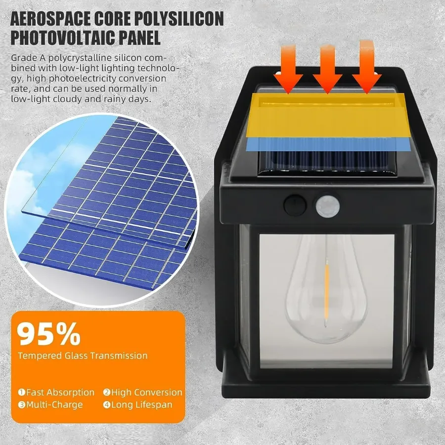 Smart Solar Wall Lights – Wireless Outdoor LED with Motion Sensor & 3 Lighting Modes - Default Title — photo 4
