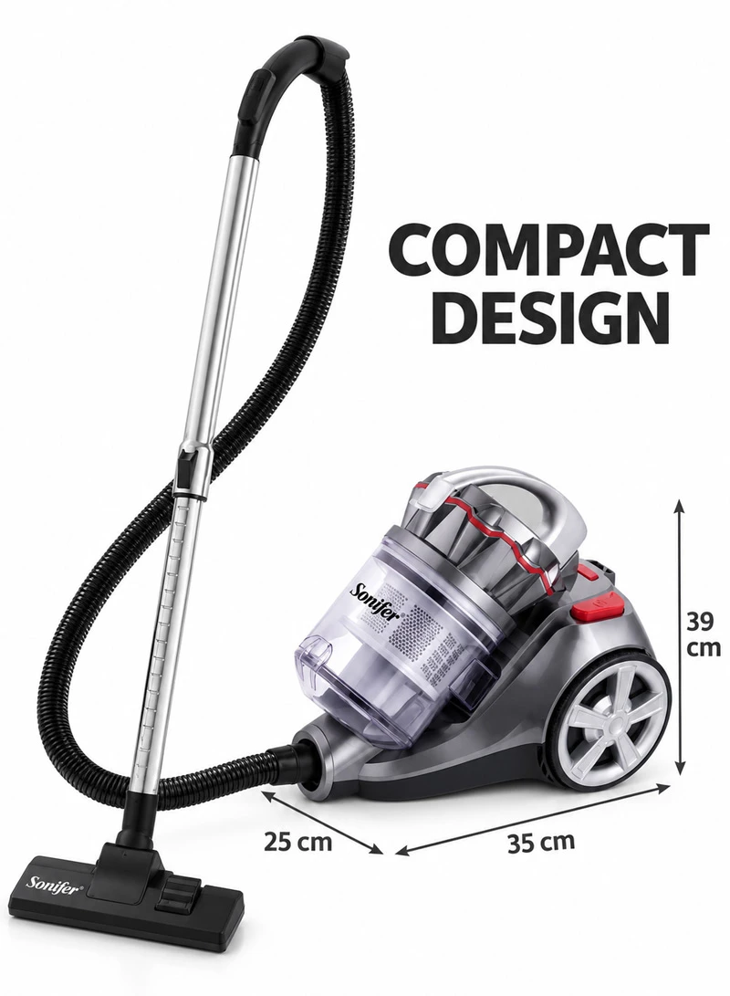 3L Powerful Corded Canister Vacuum Cleaner, Cyclonic Bagless System Vacuum Cleaner — photo 2