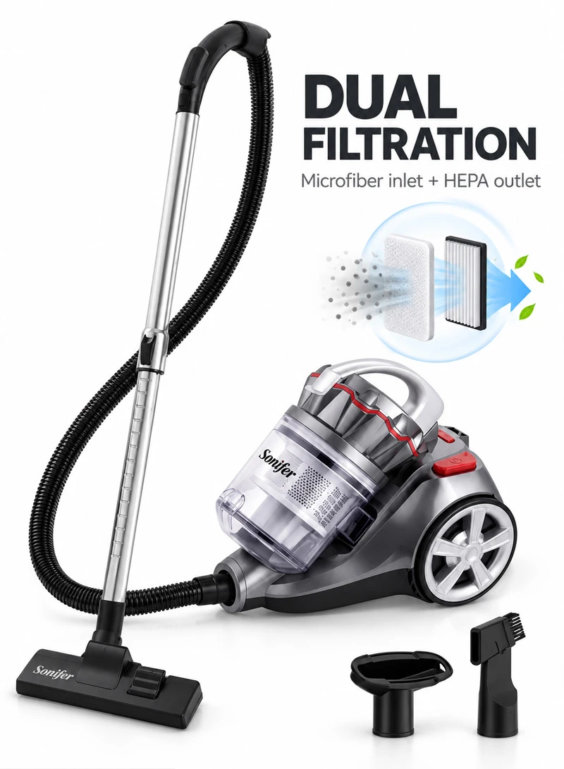 3L Powerful Corded Canister Vacuum Cleaner, Cyclonic Bagless System Vacuum Cleaner β photo 7