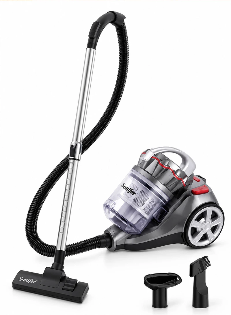 3L Powerful Corded Canister Vacuum Cleaner, Cyclonic Bagless System Vacuum Cleaner