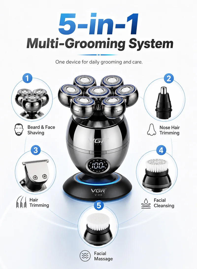 Waterproof Cordless Men's Shaver & Grooming SET β photo 3