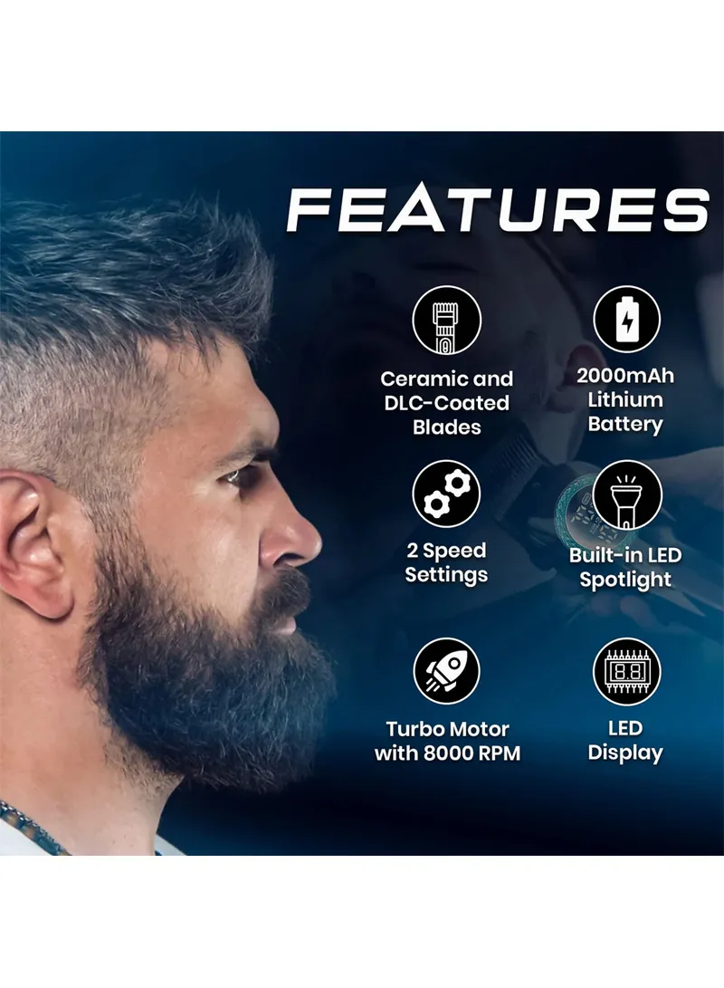 Ultra-Premium Zero Gapped Professional 8000 RPM 2-Speed Hair Trimmer Ceramic & Powder Metallurg β photo 4