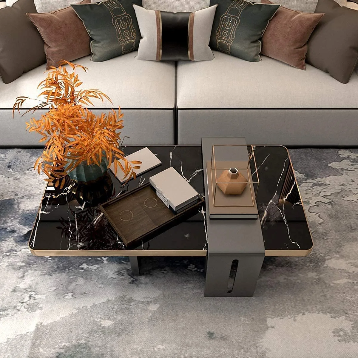 Luxury Marble Self-Adhesive PVC Wallpaper Roll 5 Meter - Black & White Marble 500 cm × 60 cm — photo 2