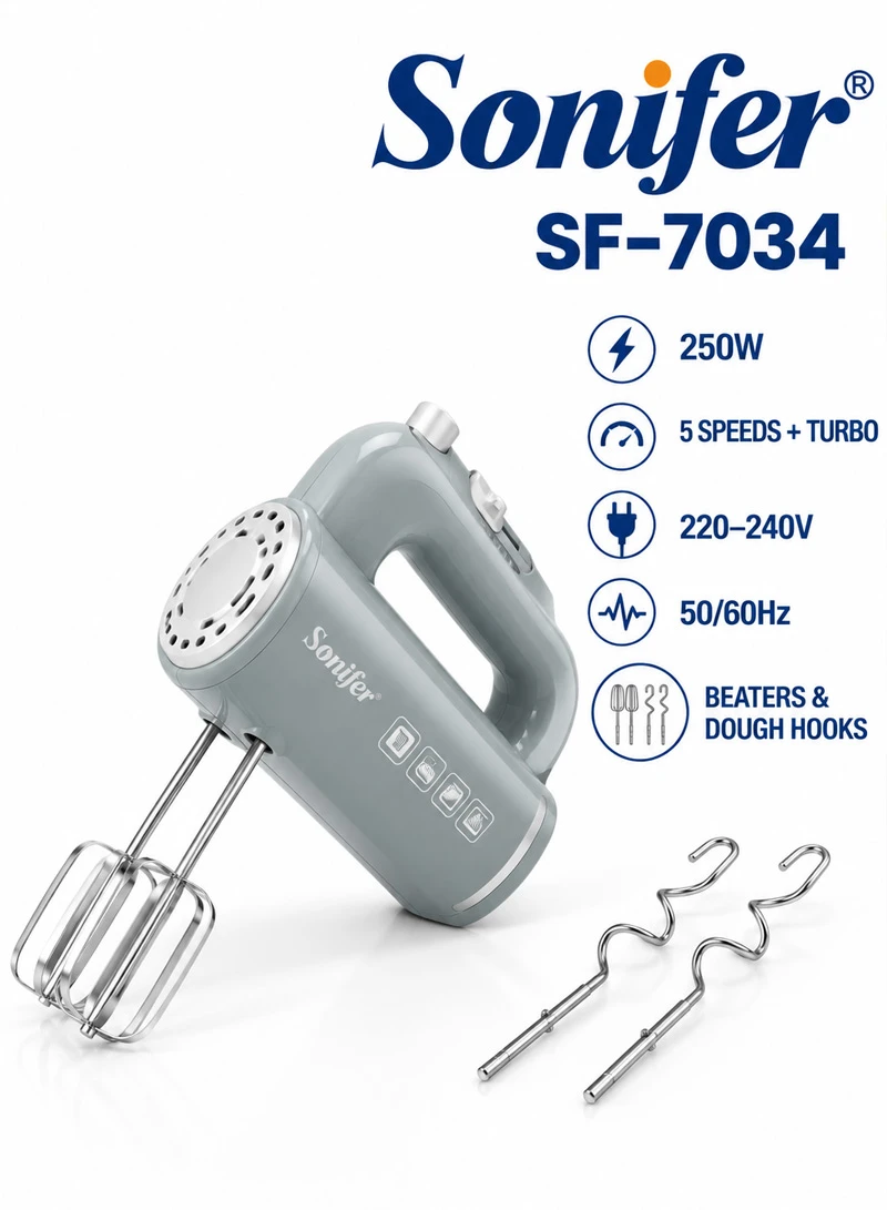 5-Speed Electric Hand Mixer For Mixing Dough, Cream & Egg Whites - Grey — photo 3
