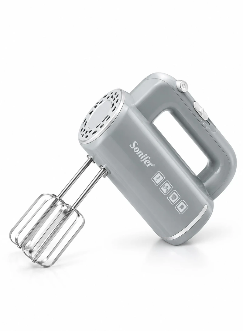 5-Speed Electric Hand Mixer For Mixing Dough, Cream & Egg Whites - Grey