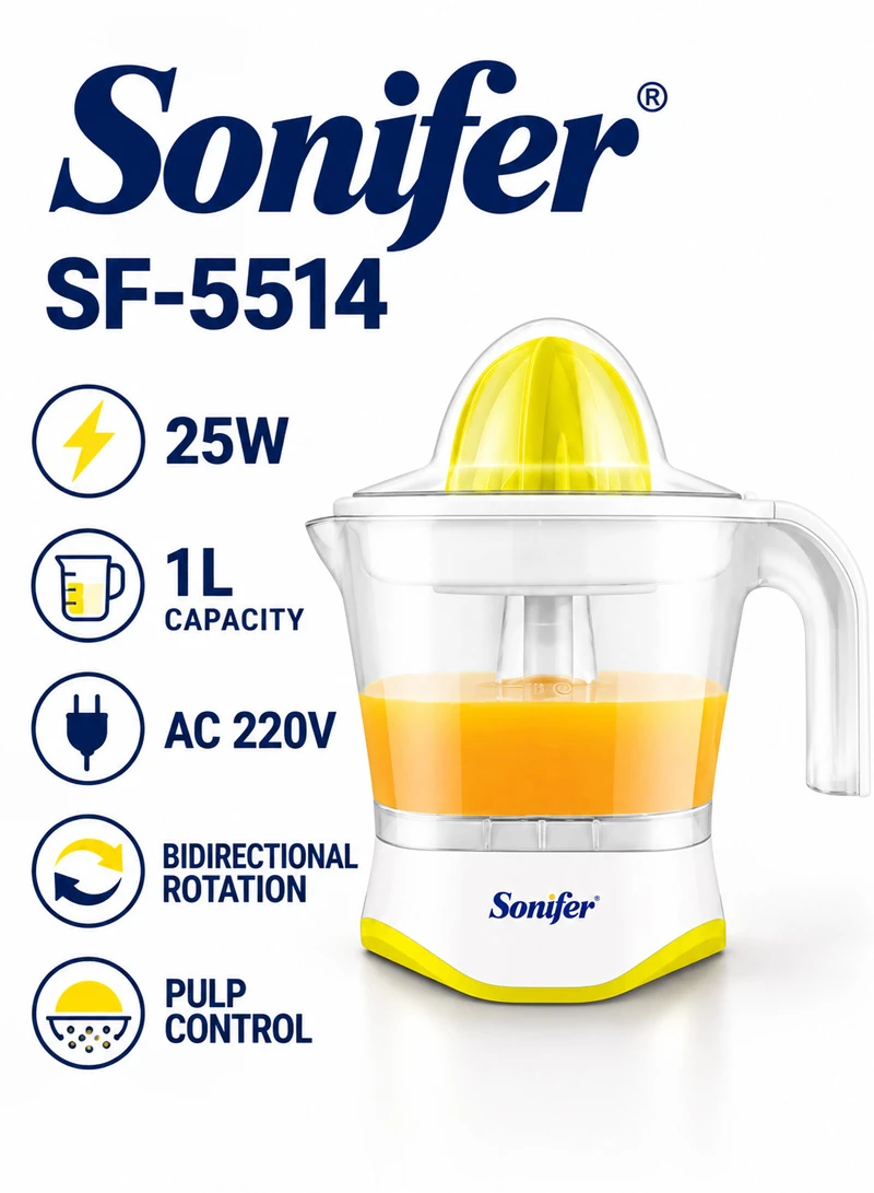 1L 25W Electric Citrus Juicer with Bidirectional Rotation & Pulp Control - Yellow β photo 4