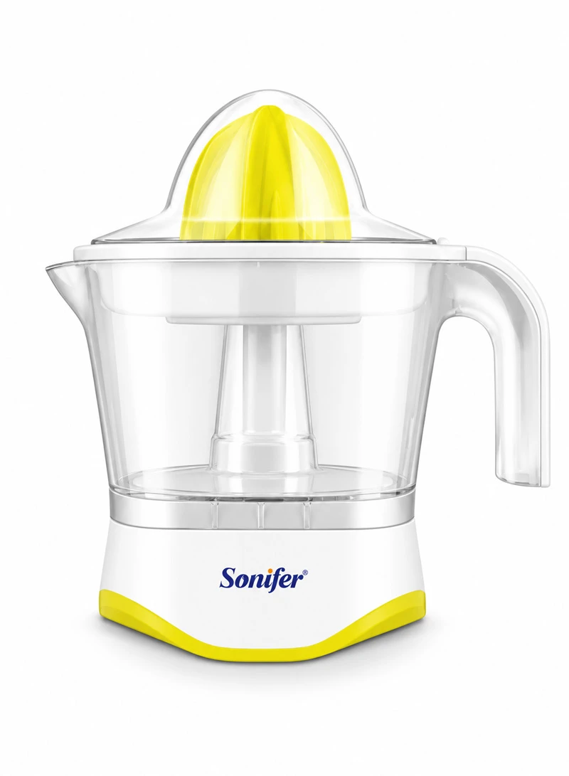 1L 25W Electric Citrus Juicer with Bidirectional Rotation & Pulp Control - Yellow