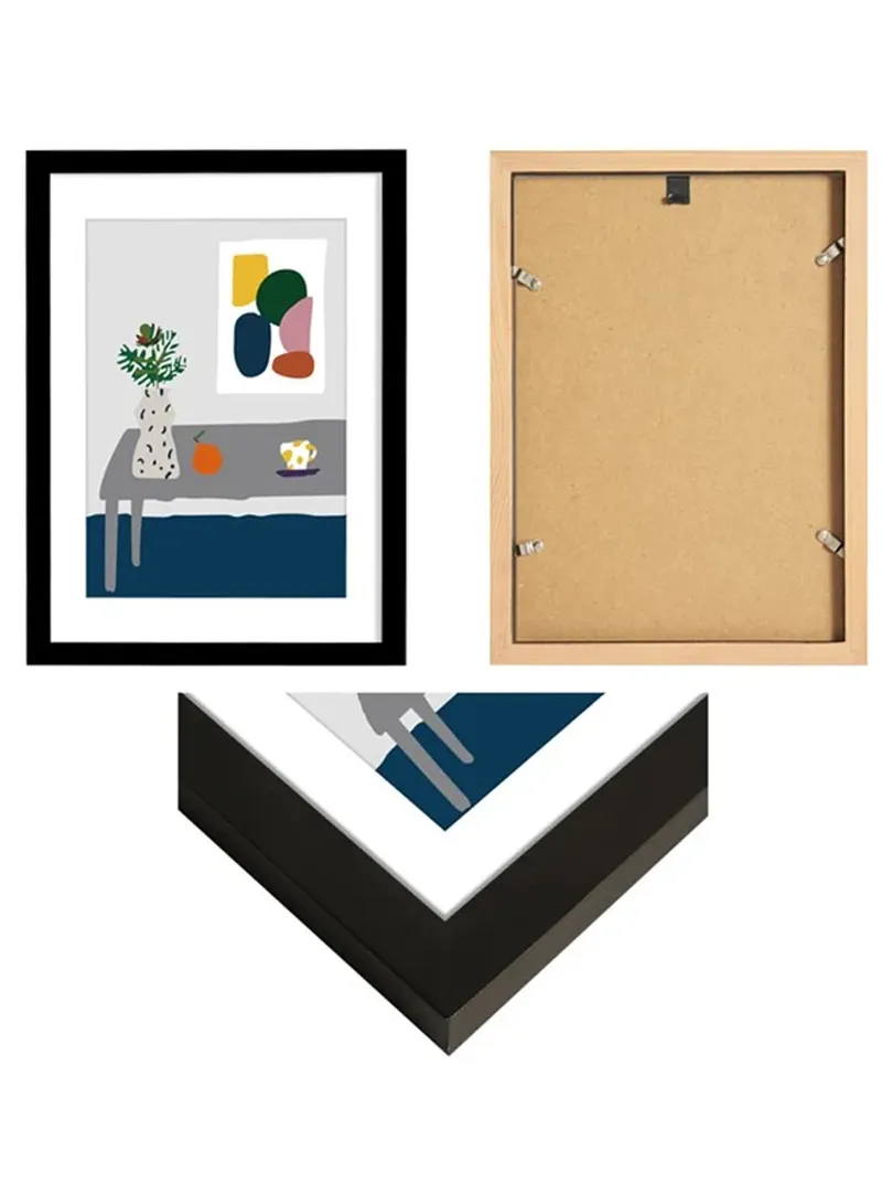 Wall Hanging Photo Frame Wooden Picture Frame Desktop Decoration - White β photo 2
