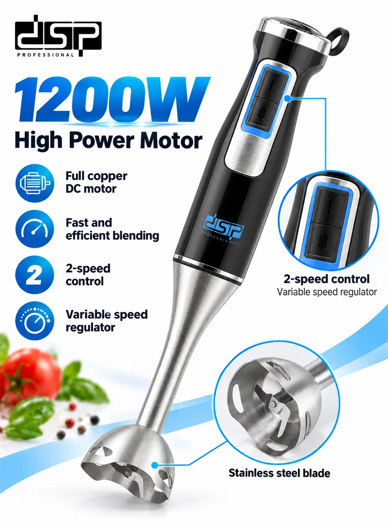 4-In-1 High Power Stainless Steel Hand Blender Set With 2 Speed — photo 2