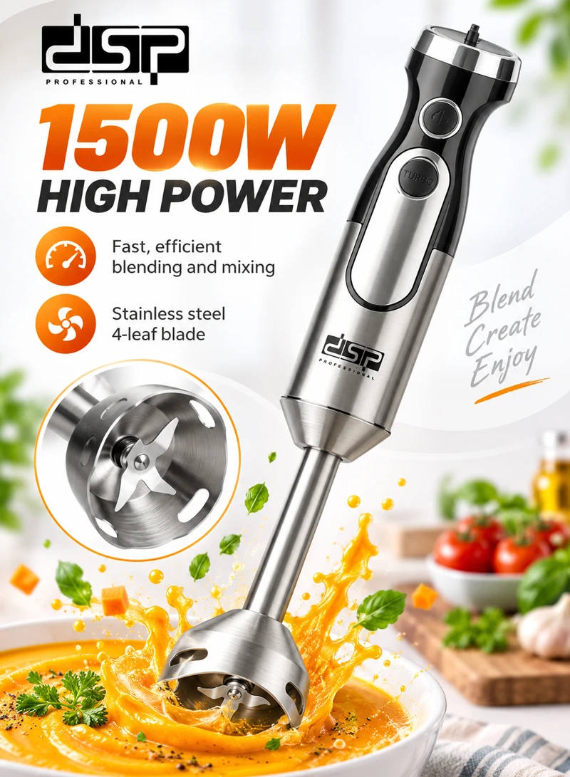 6-In-1 High Power Stainless Steel Hand Blender Set With 2 Speed — photo 3