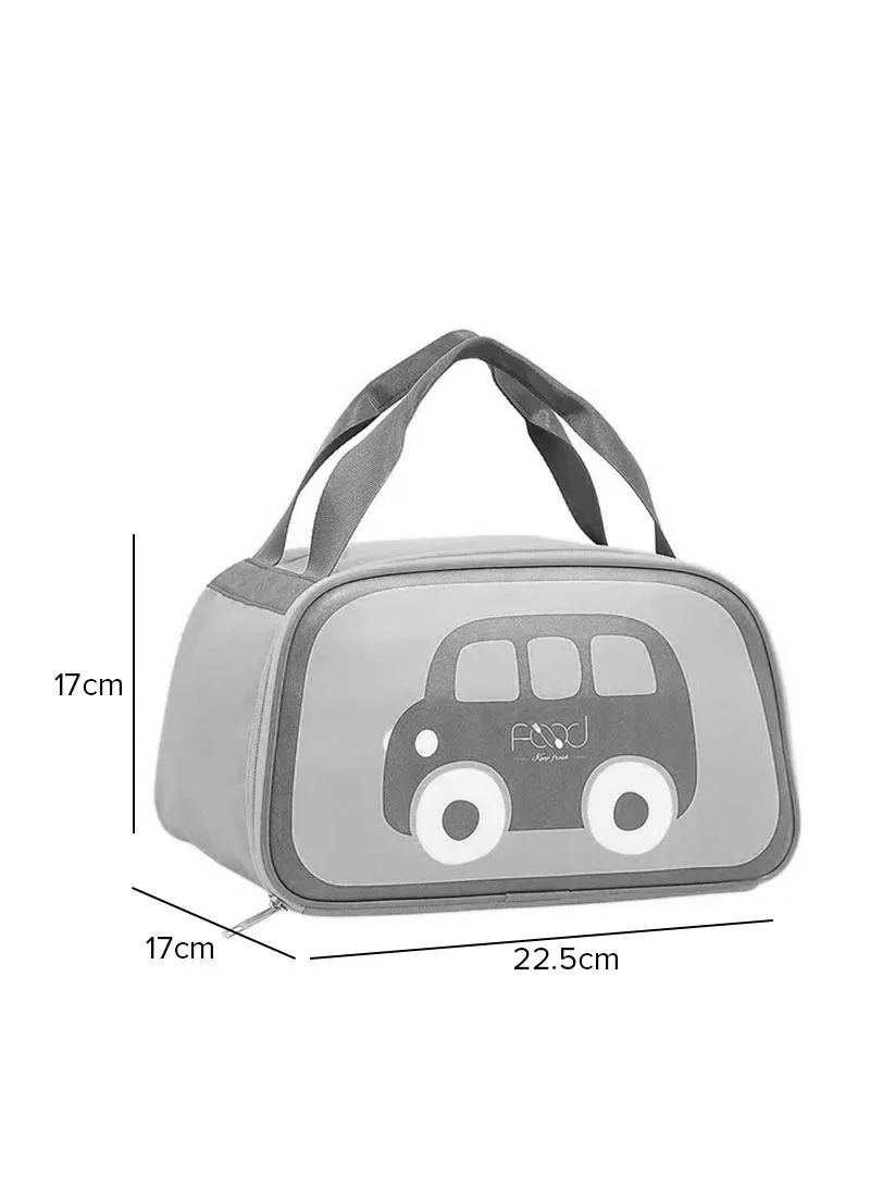 Cartoon Car Bento Portable Handheld Lunchbox Bag For Kids -Yellow β photo 2