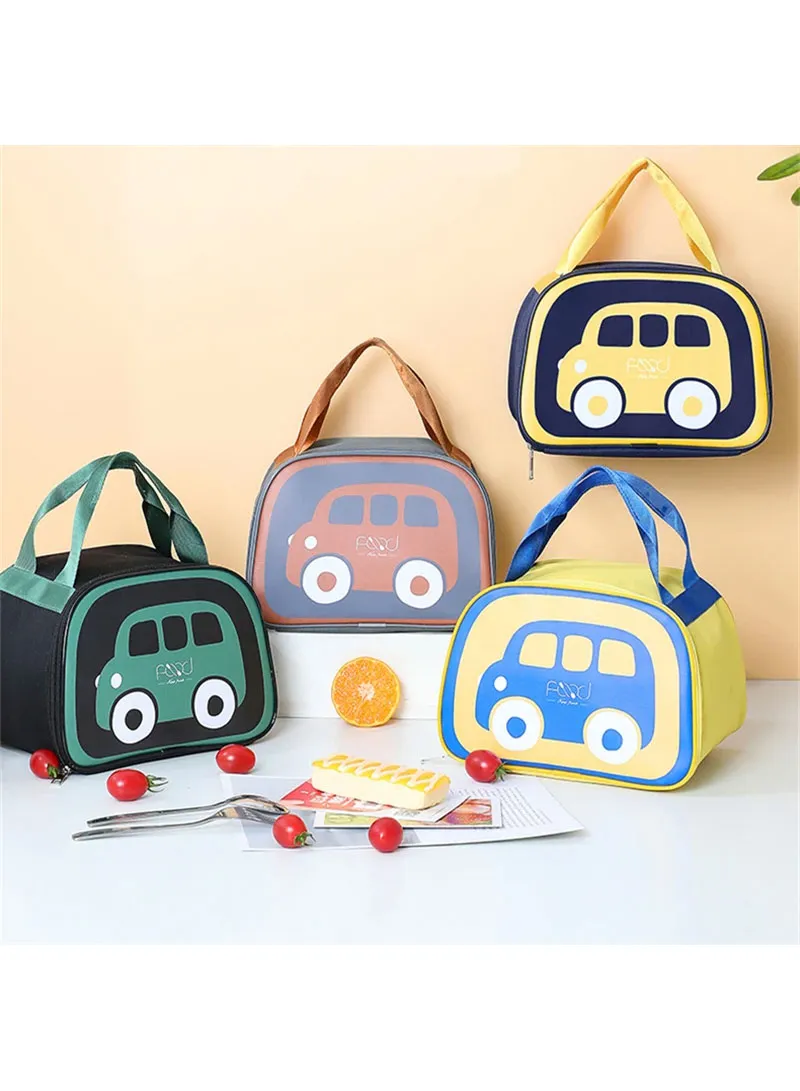 Cartoon Car Bento Portable Handheld Lunchbox Bag For Kids -Yellow β photo 3