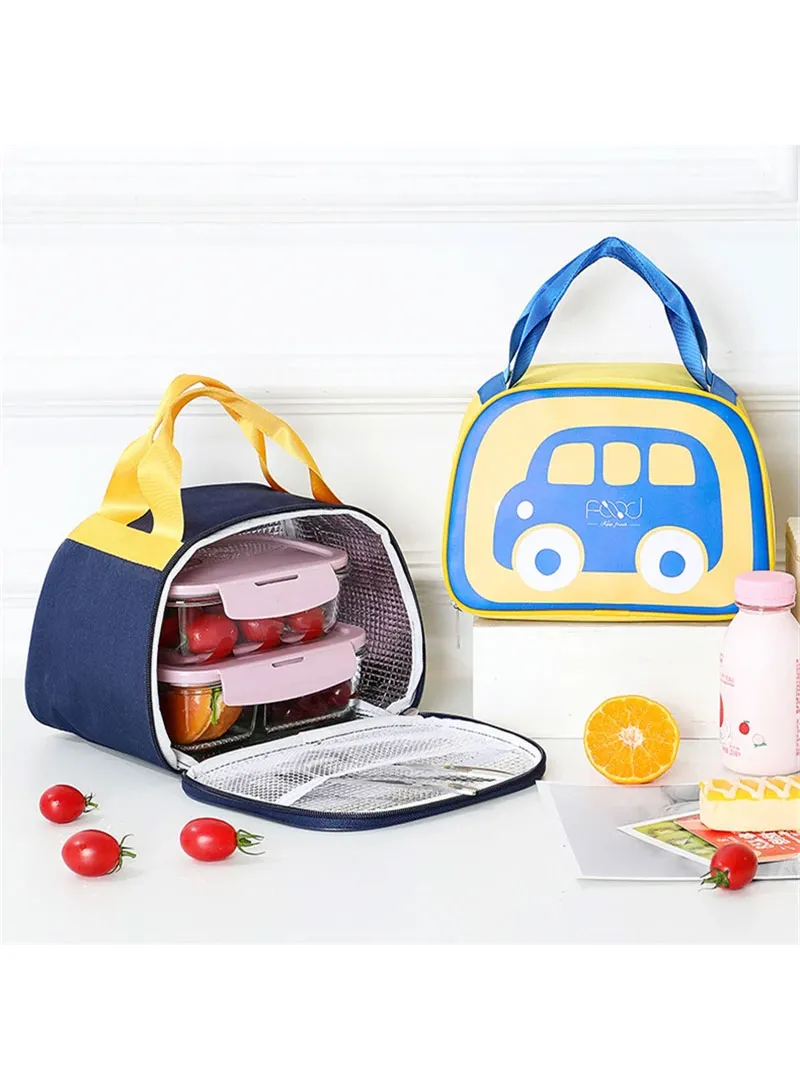Cartoon Car Bento Portable Handheld Lunchbox Bag For Kids -Yellow — photo 4