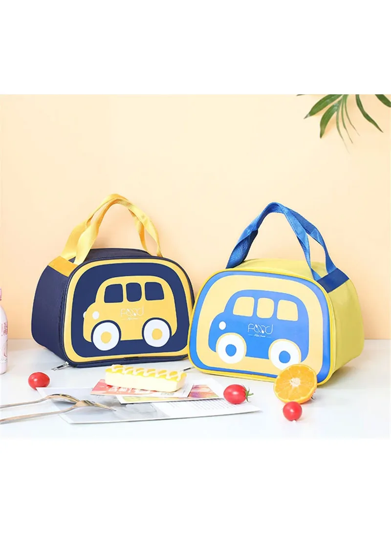 Cartoon Car Bento Portable Handheld Lunchbox Bag For Kids -Yellow β photo 9